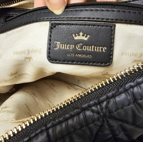 Juicy Couture Handbag Sachel Quilted Black EUC - Picture 2 of 16